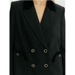 Двубортный жакет с бархатной отделкой, ML858/pioma