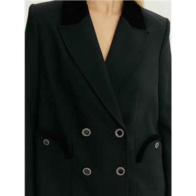 Двубортный жакет с бархатной отделкой, ML858/pioma