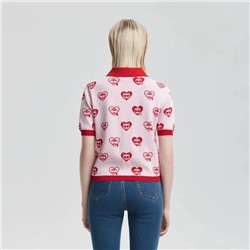 Женская укороченная трикотажная футболка-поло Kar*l Lagerfel*d