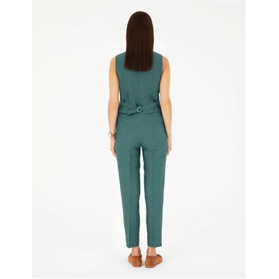 Yeşil Carrot Fit Keten Pantolon