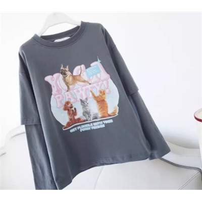 Хлопковый лонгслив для девочек МАА*Г