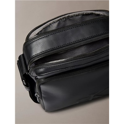 Embossed Monogram Zip Pocket Reporter Bag