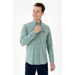Erkek Mint Uzun Kollu Basic Gömlek