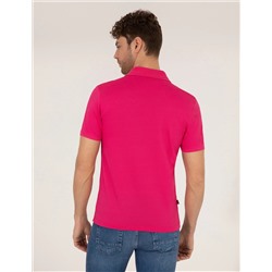 Pembe Slim Fit Polo Yaka Merserize Tişört