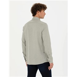 Haki Slim Fit Uzun Kollu Gömlek