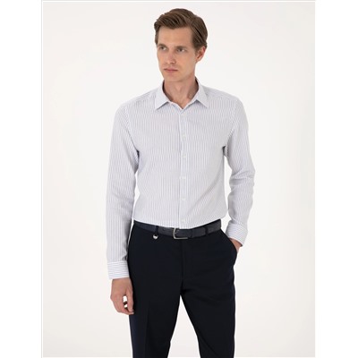 Mavi Slim Fit Uzun Kollu Gömlek