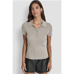 POLO RIB SWEATER WITH LUREX