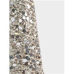 Ель-конус, 40 см, с подсветкой, полиэстер/металл, шампань, Celebration