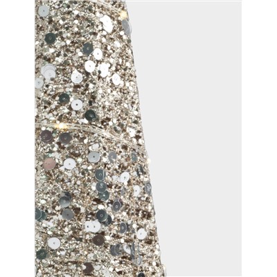 Ель-конус, 40 см, с подсветкой, полиэстер/металл, шампань, Celebration