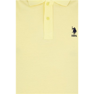 Erkek Açık Sarı Basic Polo Yaka Tişört