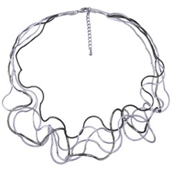 Колье Паутина (5 нитей; покрытие родий, черный родий) 55-60см, Есть комплект