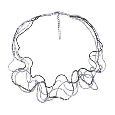 Колье Паутина (5 нитей; покрытие родий, черный родий) 55-60см, Есть комплект