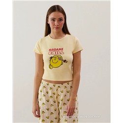 Top corto de punto en amarillo de Madame Chill