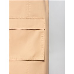 Юбка карго с кулисой внизу и резинкой на поясе из плотного поплина