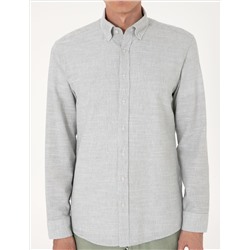 Yeşil Slim Fit Uzun Kollu Gömlek
