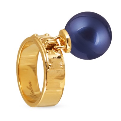 Кольцо (Майорка 14мм черничная; покрытие золото), Есть комплект