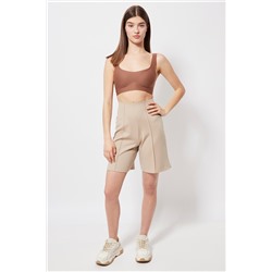 Bermudas cintura alta Beige