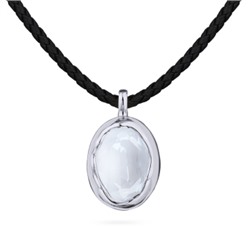 Колье-чокер Грация (кристаллы SW 14х10 белый электрик; покрытие родий) 38-45см, Есть комплект