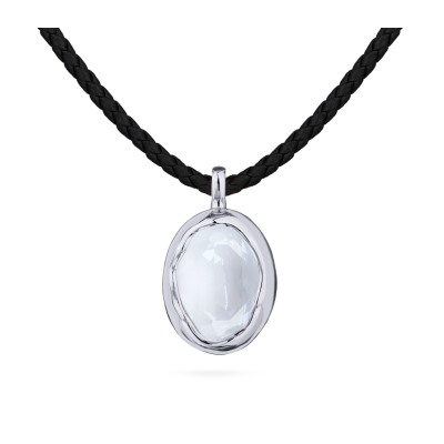 Колье-чокер Грация (кристаллы SW 14х10 белый электрик; покрытие родий) 38-45см, Есть комплект