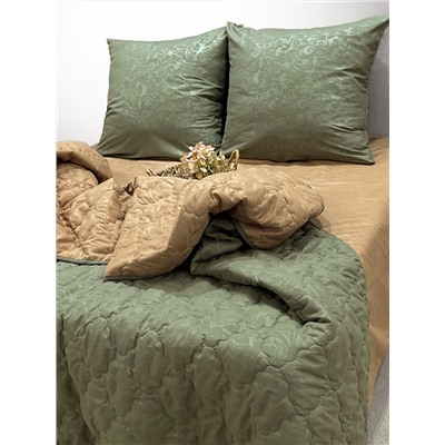 Комплект постельного белья с одеялом New Style КМ-029 хаки-охра