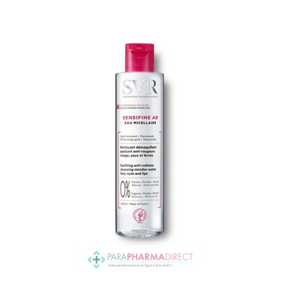 SVR Sensifine AR Eau Micellaire Nettoyant Démaquillant Apaisant Anti-Rougeurs Visage Yeux et Lèvres 200ml