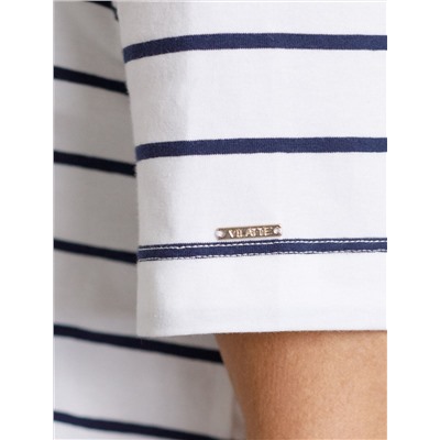 Свободная футболка в полоску из премиального хлопка с эластаном