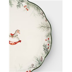 Тарелка обеденная, 24 см, керамика D, зеленая, Лошадка, Festival