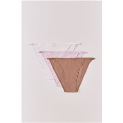 Pack 3 bragas clásicas algodón desagujado lazo