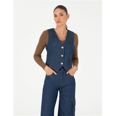 İndigo Slim Fit Yelek