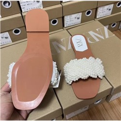 Шлепки на тонкой подошве с жемчугом ZAR*A