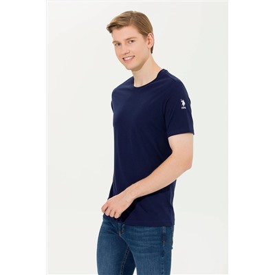 Erkek Lacivert Basic Bisiklet Yaka Tişört