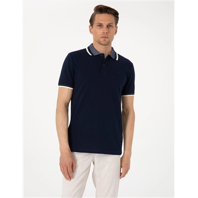 Lacivert Slim Fit Polo Yaka Tişört