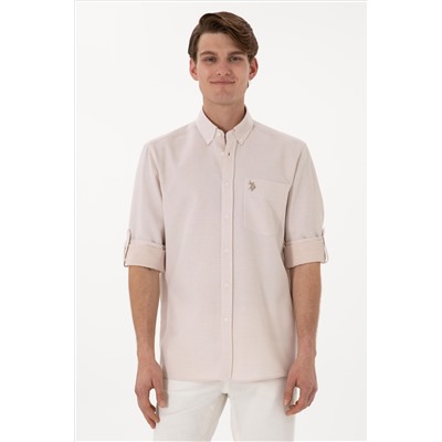 Erkek Camel Regular Fit Cepli Gömlek