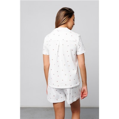 Пижама с шортами и рубашкой 410WHT