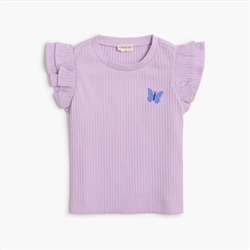 Baby & toddler girls' embroidered ribbed-knit set