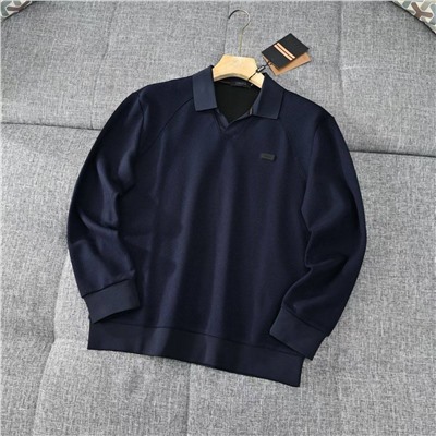 Мужское поло с длинным рукавом с флисом внутри   Zegn*a