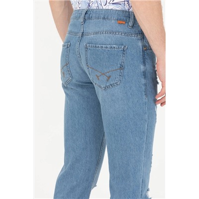 Erkek Açık Mavi Jean Pantolon