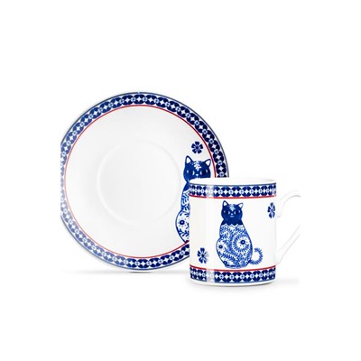 Chat 2'li Kahve Fincan Takımı - Renkli - 90 ml