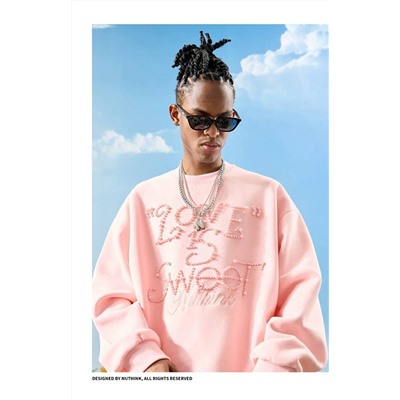 Свитшот с вышивкой из бусин   Китайский молодежный бренд Nuthin*k