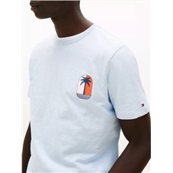 Palm Tree Logo Slub Cotton T-Shirt