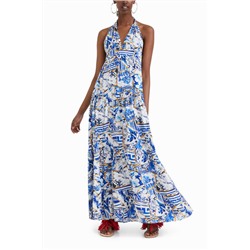 Vestido largo halter Stella Jean