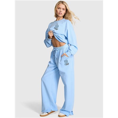 PINK Campus Fleece™ Wide-Leg Split-Hem Sweatpants