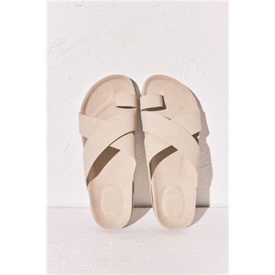 Sandalia bio tiras cruzadas beige