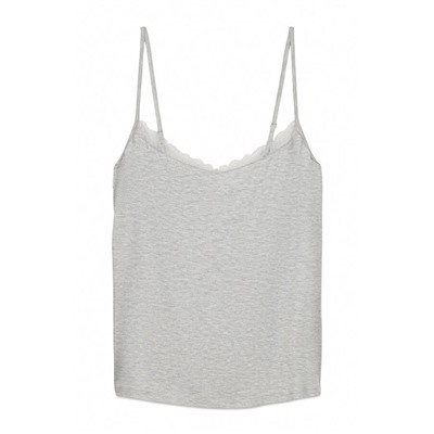 Camiseta tirantes punto súper suave gris