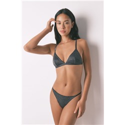 Tanga lurex terciopelo negro