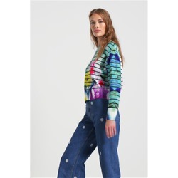 Jersey rayas tie-dye floral