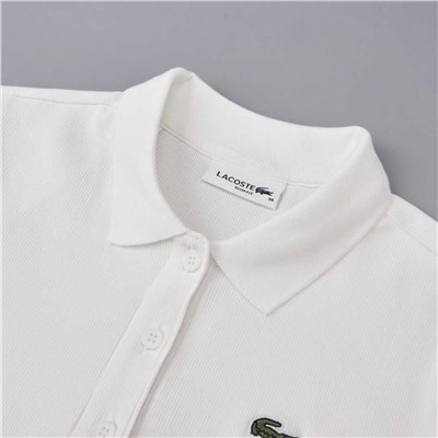 Женская простая и универсальная приталенная рубашка поло с длинными рукавами ЛАКОСТ*Е