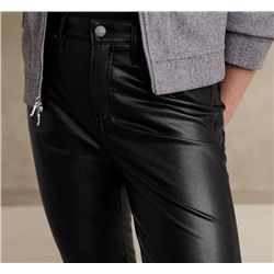 VEGAN LEATHER HIGH-RISE SLIM PANT