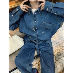 Женская джинсовая рубашка на шнуровке в ретро стиле   ЛОЕВ*Е 💛