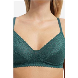 Sujetador sin aro de encaje floral